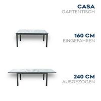 grupo de asientos de jardin extensible casa madera - 160240 x 100 cm