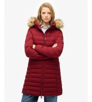 superdry para mujer w5011999a abrigo fuji faux fur rojo s casual poliester