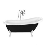 banera con patas richmond negra  171 cm patas leon blancas