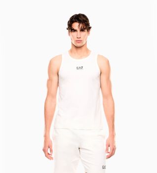 EA7 para hombre. 7M000295_AF10375 Camiseta Top Core Identity blanco (XXL), Casual, Algodón, Sin mangas / Tirantes