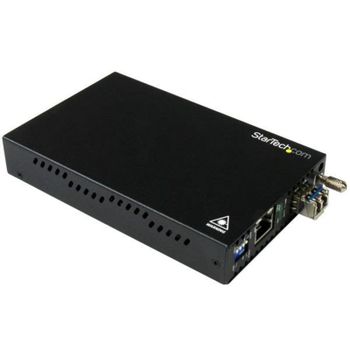 Convertidor de red StarTech.com de Ethernet Gigabit a fibra óptica monomodo LC 10km