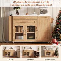 isla de cocina movil con mesa abatible ruedas bloqueables y almacenaje 138 x 70 x 90 cm