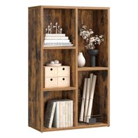 libreria estanteria con compartimentos para libros expositor marron rustico