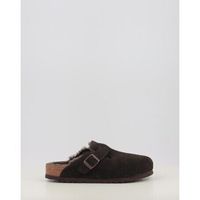 birkenstock sandalias boston shearling leve taupe laf para mujer