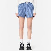 axel arigato boxer striped cotton-blend shorts - l