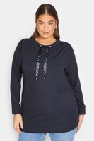 yours luxury sudadera azul marino cordon de escote con estrellas mujer curvy y tallas grandes yours luxury capsule collection