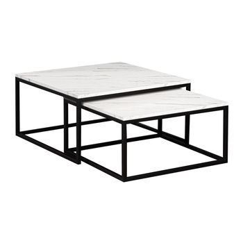 Conjunto Mesa De Centro Oswego 101, Aglomerado Laminado, Angular, 39x76x76cm