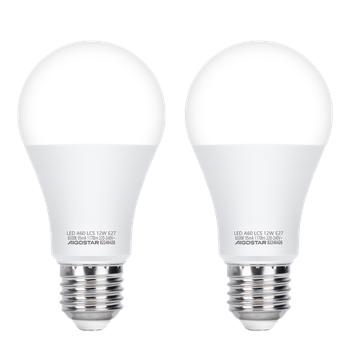 Aigostar Bombilla con Sensor de Movimiento, Bombilla LED E27 A60 12W Equivalente a 81W, Luz Blanca 6500K, 1170 Lm, Automatica Bombilla E27 Detector de Movimiento, No Regulable, 2 Unidades