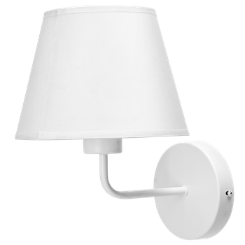 Aigostar Lámpara de Pared Industrial Retro E27, Aplique de Pared con pantalla tela blanca Interior Vintage para Dormitorio Escalera Pasillo  Salón , Blanco (Sin Bombilla)