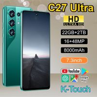 telefono inteligente k-touch 5g c27 ultra telefono movil android desbloqueo facial 5g doble sim 22gb2tb pantalla hd de 73 pulgadas bateria de 8000mah