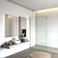 aica walkin mampara panel de ducha de una hoja vidrio antical de 8mm con una barra ajustable 70-120cm tamano 68-70x200cm