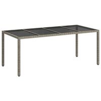 mesa de jardin  mesa de exterior gris 190 x 90 x 75 cm ratan sintetico