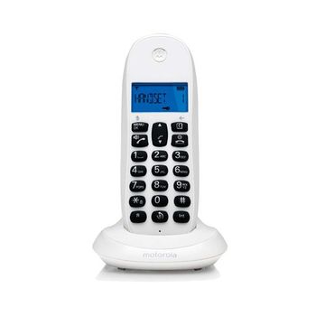 Teléfono Fijo Inalámbrico Motorola C1001CB+ Blanco con Bloque de Llamadas y Modo No Molestar