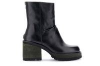botines de piel con cremallera en la parte trasera black