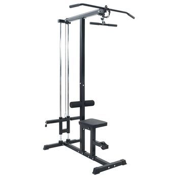 Máquina De Jalón Al Pecho Manual Negro 110 X 70 X 187 Cm Vidaxl