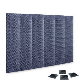 Dhome Juego De 6 Paneles Tapizados De Tela De Lujo Pack Autoadhesivos Para Pared Acústicos Absorbentes Protección (silver Marine, 60x20cm, X6)