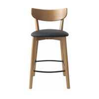 lote de 2 sillas de bar de madera y simil piel h67cm - madera clara