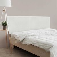 dhome cabecero blanco 220cm dual acabado toalla soft tapizado liso con patas 4cm grosor 70 alto tejido suave para pared acusticos cabeceros absorbentes 220cm 4cm - 70 al - blanco