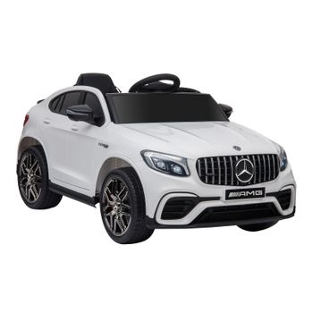 HOMCOM Coche Eléctrico Infantil Mercedes +3 Años con Mando a Distancia Música y Luces 12V 30 kg Blanco   Aosom España