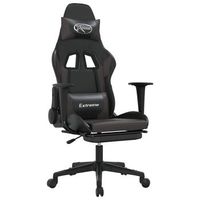 silla gaming  silla de oficina  silla gamer ergonomica con reposapies cuero sintetico negro gris
