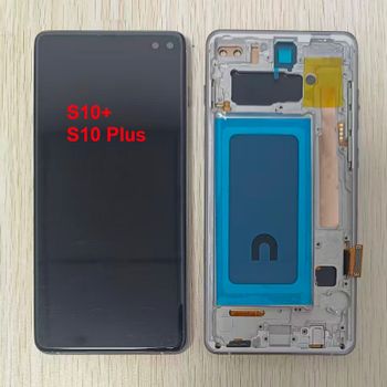 Pantalla LCD con Digitalizador Táctil y Marco, Repuesto para Samsung Galaxy S10 Plus S10+ SM-G975F, con Botones Laterales