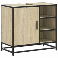 mueble de lavabo de bano roble sonoma 65x33x60 cm madera de ingenieria vidaxl