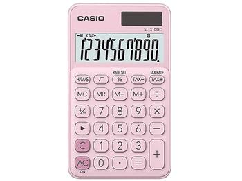 Calculadora - Casio SL-310UC, 10 dígitos, Rosa