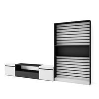 muebles de salon para tv conjunto de muebles comedor 310x186x35cm para tv hasta 80 mueble television estilo moderno blanco y negro