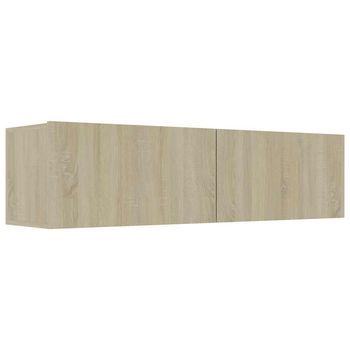 Mueble Para Tv Madera Contrachapada Color Roble 120x30x30 Cm Vidaxl
