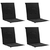 juego de 4 cojines para sillas de jardin 100 poliester impermeable negro 100 x 50 x 3 cm dec021689