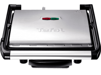 Grill - Tefal Inicio GC241D, Potencia 2000W, Recubrimiento antiadherente,Parrilla multifunción, Bandeja de goteo extraíble, Plata