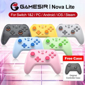 Control de Juego GameSir Nova Lite para Nintendo Switch 2/1, PC, iOS, Android, Steam, Conectividad Tri-Modo, Palancas con Efecto Hall