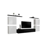 conjunto de muebles para sala switch iv diseno color negro y blanco brillante