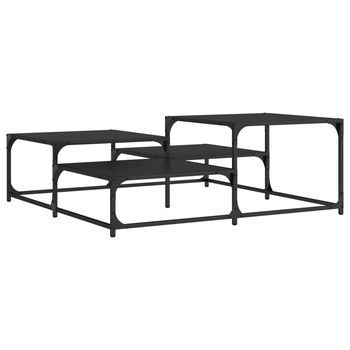 Mesa De Centro，mesa Auxiliar，mesa De Café Madera De Ingeniería Negro 107x107x40 Cm