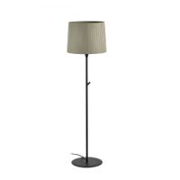 lampara de pie en metal   textil negro y beige 154cm