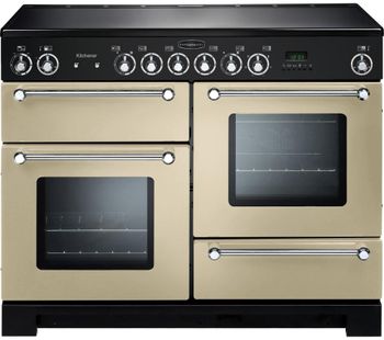 RANGEMASTER Kitchener 110 Electric Ceramic Range Cooker - Cream & Chrome, Cream