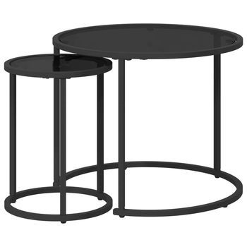 2 Piezas Juego De Mesas De Café | Mesa De Centro 55 X 55 X 45 Cm Acero