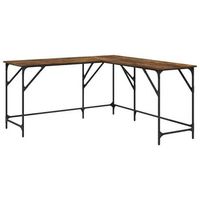 escritorio madera de ingenieria roble ahumado 149x149x75 cm vidaxl