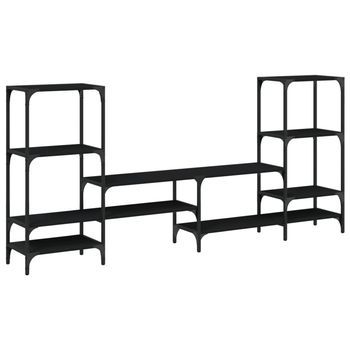 Mueble Para Tv Madera De Ingeniería Negro 206,5x28,5x95 Cm Vidaxl