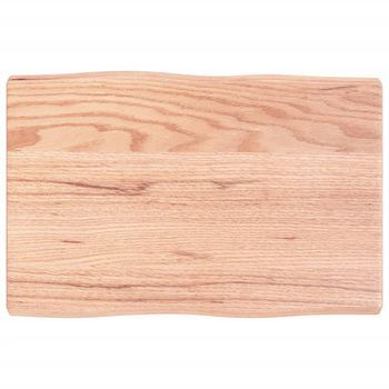 Tablero Mesa Madera Tratada Borde Natural Marrón 60x40x(2-4) Cm Vidaxl