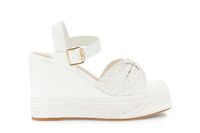 sandalias de cuna en piel sintetica trenzada con tira white 37