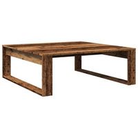 mesa de cafe  mesa de centro madera de ingenieria envejecida 100x100x35 cm