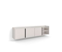 mueble tv television muebles de salon almacenaje 207x35x50cm para tv hasta 80 colgado suspendido estilo moderno beige