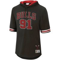 sudadera dennis rodman nba name  number mesh ss hoodie bulls - mitchell  ness
