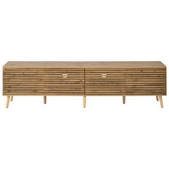 Mueble De Tv 4 Puertas Lamas Madera Mdf Pb Urban Meuble 180x40x46 Cm - Madera Natural