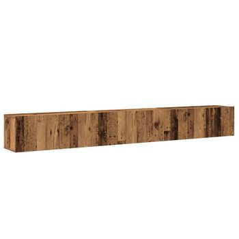 Conjunto De Mueble De Tv 3 Piezas Montado La Pared Madera Vieja Vidaxl