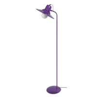lampara pie alto articulado metal violeta pantalla violeta