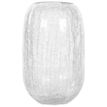 Florero De Vidrio Transparente 28 Cm Efecto Agrietado Diseño Moderno Kyrakali