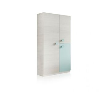 Armario juvenil de 3 puertas en blanco alpes y verde acqua 90x200 cm yuki blanco alpes - verde acqua 90 x 200 x 52 cm