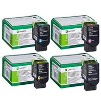 original multipack lexmark mc2640adwe printer toner cartridges 4 pack -c242xm0